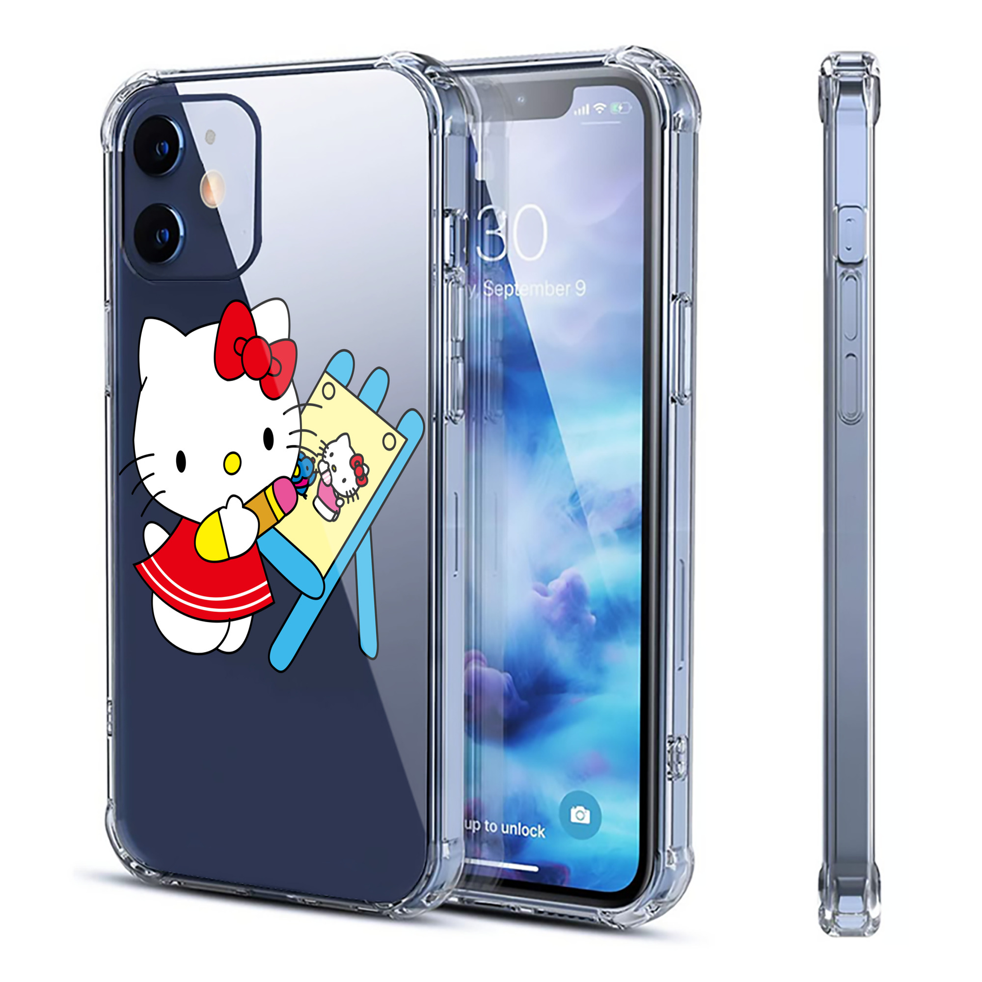 （画像用） Hello Kitty ハローキティ 【iPhone 12シリーズ対応】透明スマホケース（クリアソフトケース）